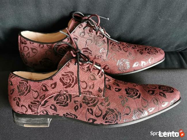 Eleganckie półbuty Rozm.44 BORDO Skóra JAK NOWE