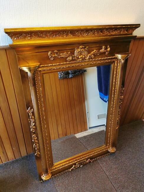Barokowe Lustro 133x97 Drewniana rama Retro Vintage Glamour