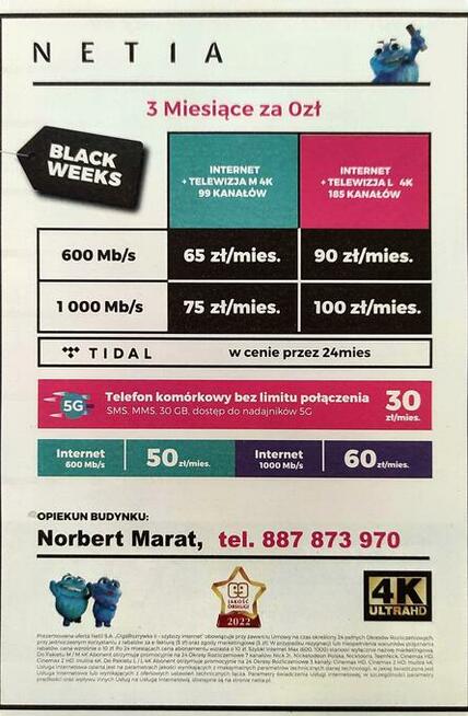 NETIA INTERNET TV TELEFON NIŻSZE CENY OD PRZEDSTAWICIELA