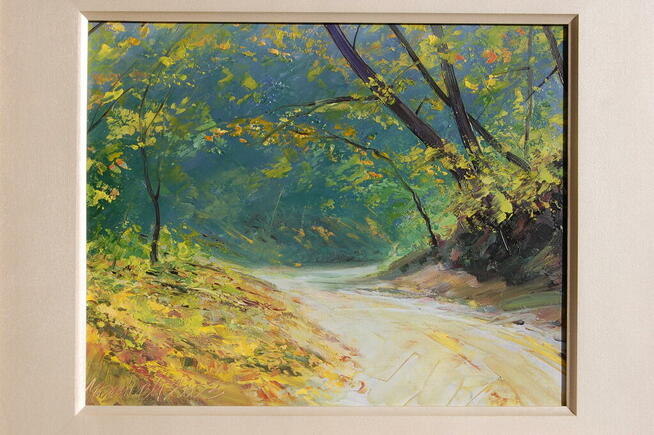 Wąwóz Kazimierz Dolny pejzaż obraz olejny Mirosława Marcinek