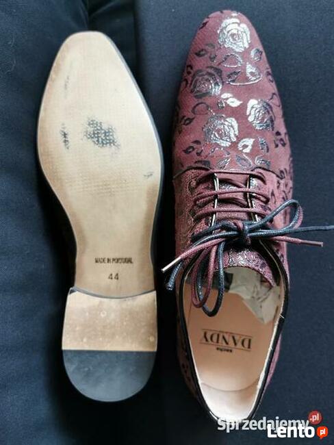 Eleganckie półbuty Rozm.44 BORDO Skóra JAK NOWE