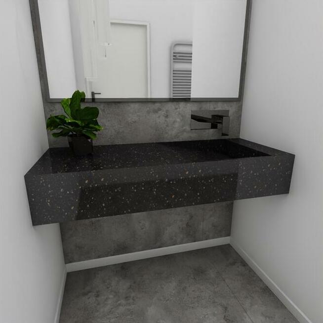 Umywalka łazienkowa z odpływem szczelinowym bocznym