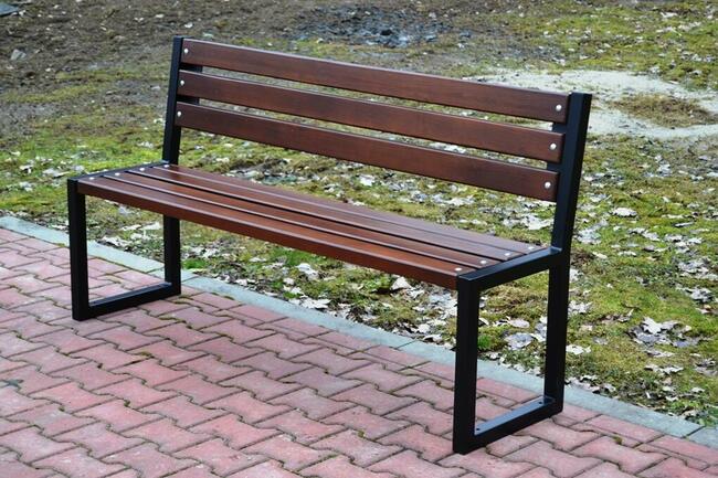 Ławka metalowa miejska ogrodowa drewniana parkowa śruby W187