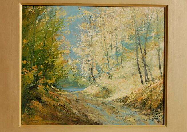 Wąwóz Kazimierz Dolny pejzaż obraz olejny Mirosława Marcinek