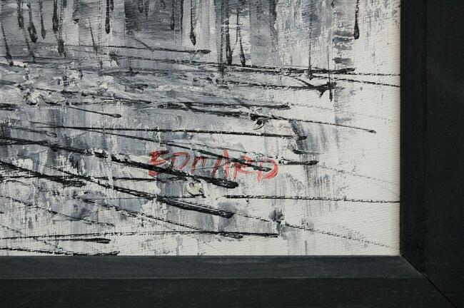 Obraz olejny, Kościół Mariacki, Kraków, czarno-biały