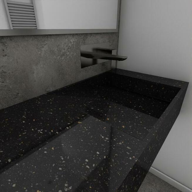 Umywalka łazienkowa z odpływem szczelinowym bocznym