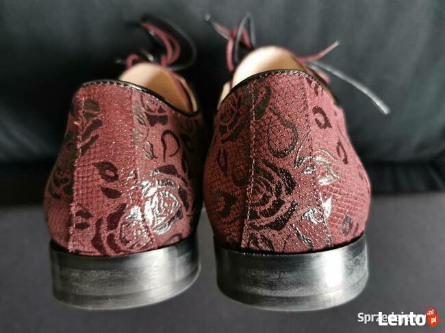 Eleganckie półbuty Rozm.44 BORDO Skóra JAK NOWE