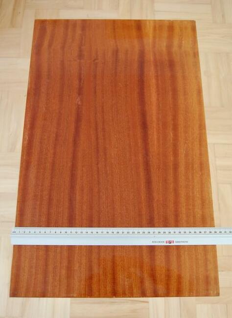 Stolik pod radio i TV, PRL, modernizm, mahoń