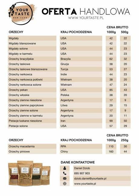 BAKALIE - ORZECHY, OWOCE SUSZONE, NASIONA - DARMOWA DOSTAWA
