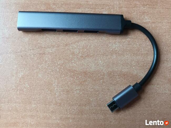 HUB, rozdzielacz USB-c na 4xUSB - z aluminium + pasywny