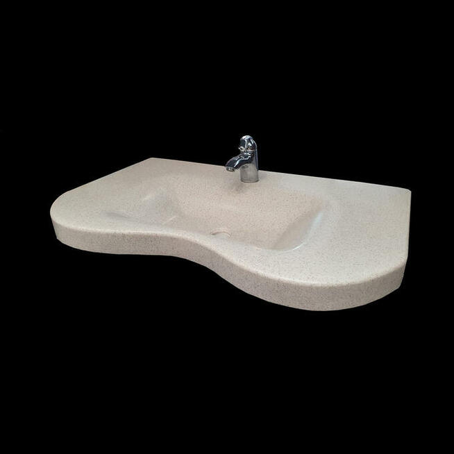 Unikatowa umywalka wykonana z konglomeratu