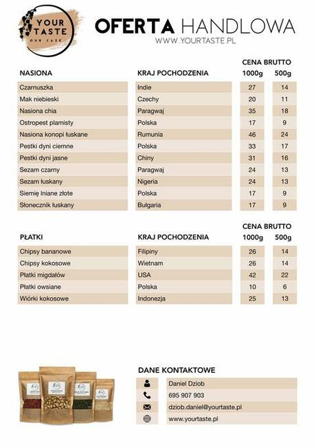BAKALIE - ORZECHY, OWOCE SUSZONE, NASIONA - DARMOWA DOSTAWA