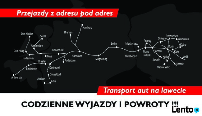 Przewóz osób Polska Niemcy Holandia Belgia, transport aut