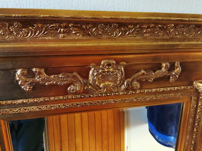 Barokowe Lustro 133x97 Drewniana rama Retro Vintage Glamour