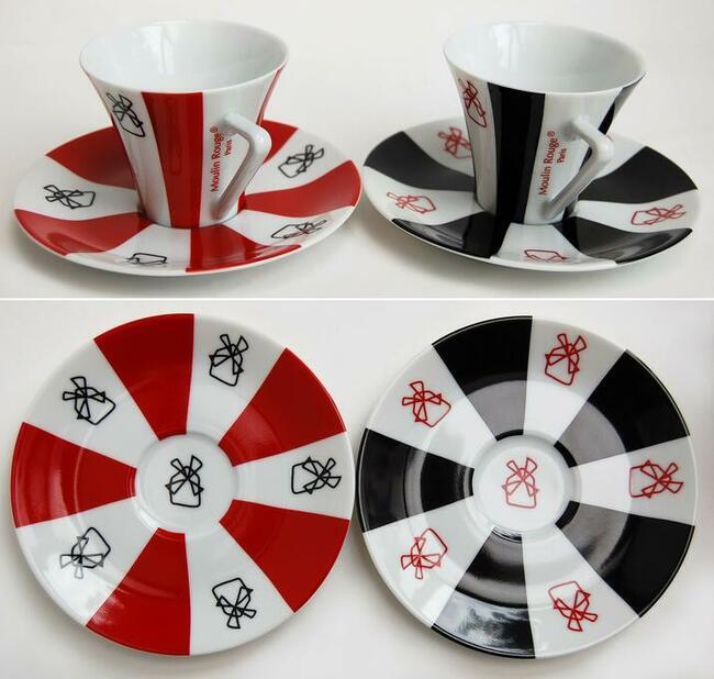 Filiżanki espresso Moulin Rouge, porcelana Limoges