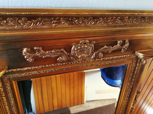 Barokowe Lustro 133x97 Drewniana rama Retro Vintage Glamour