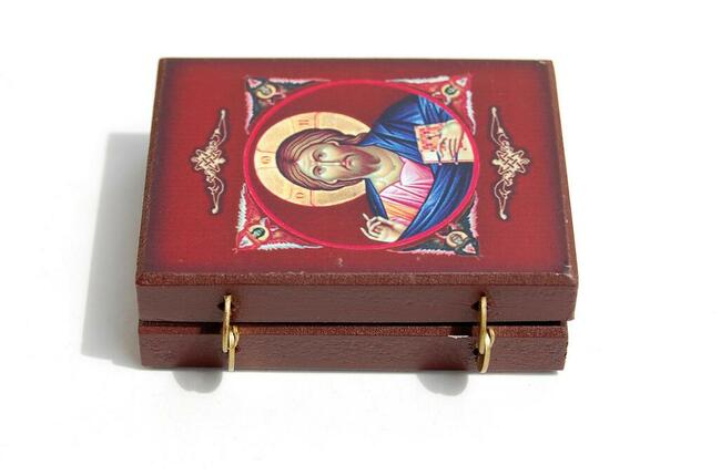 Ikona rozkładana rosyjska Jezus Maryja Józef, druk