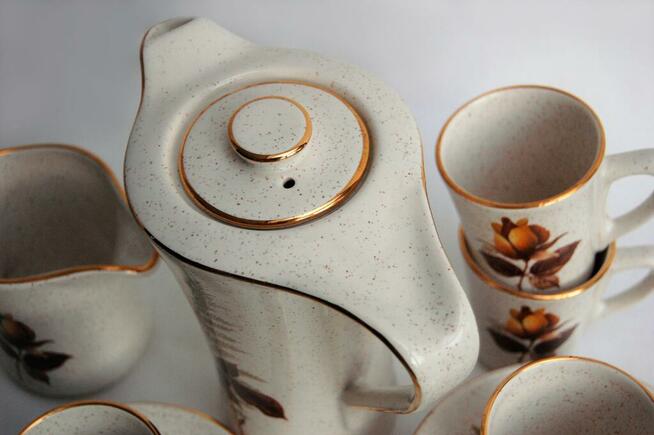 Kernewek Cornwall, ceramika róża herbaciana komplet do kawy