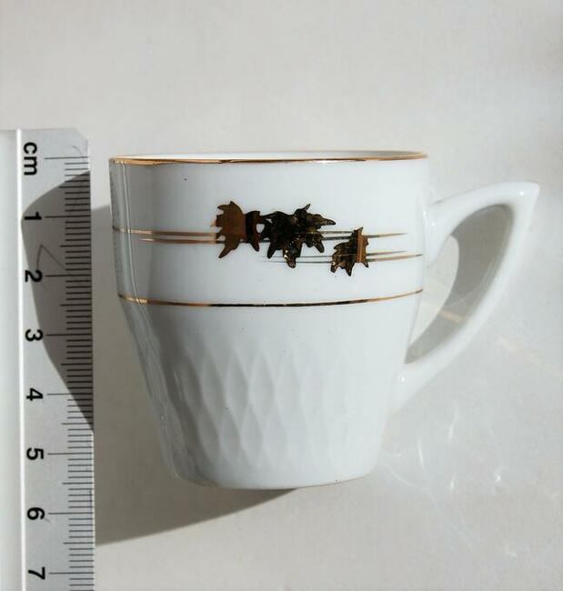 Filiżanki espresso biała porcelana chińska złocona vintage