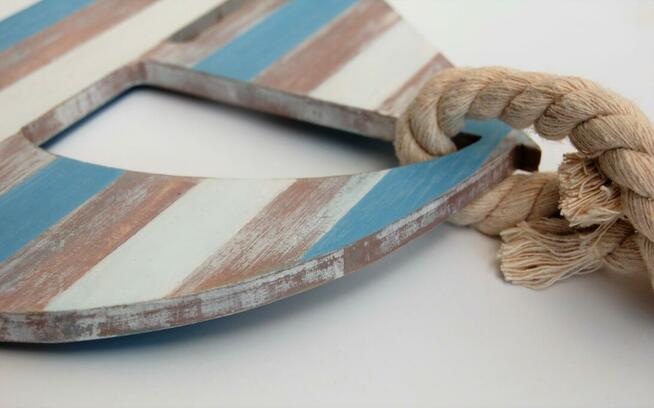 Łódź, żaglówka zawieszka drewniana na linie, marynistyczna