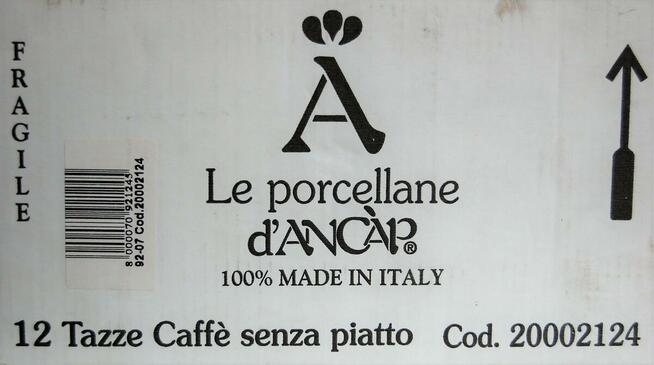 Komplet 6 filiżanek do espresso Lavazza, porcelana dAncap