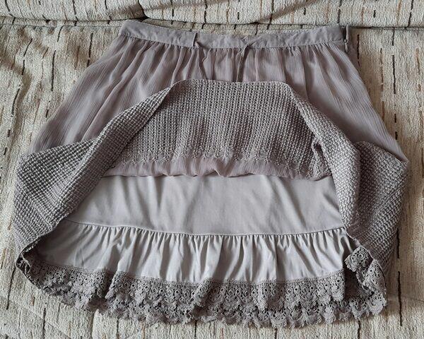 SPÓDNICA beżowa, podszewka-falbana, talia regulow. jak nowa