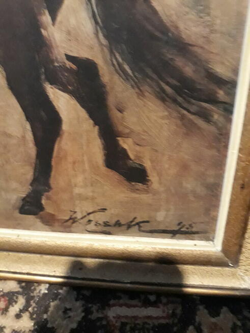 czerkies obraz 48x58 cm ( malarz W.Kossak ,olej 1895r) repr