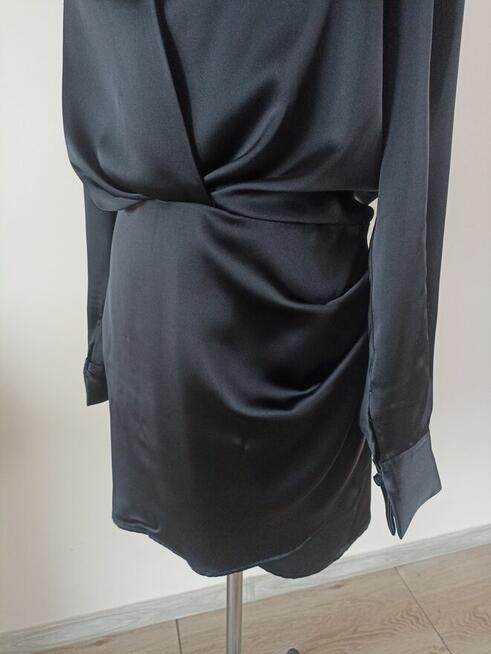 Sukienka satynowa koktajlowa ZARA r. XL viralowa
