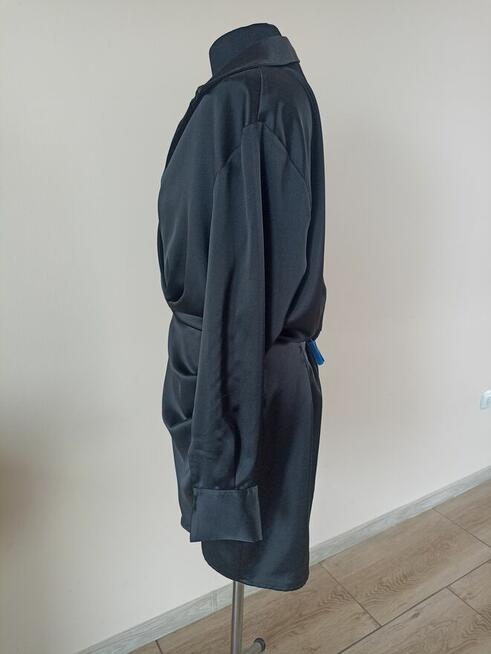 Sukienka satynowa koktajlowa ZARA r. XL viralowa