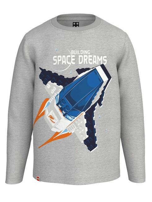 122 LEGO T-shirt długi rękaw szary 7+ rakieta kosmos Space