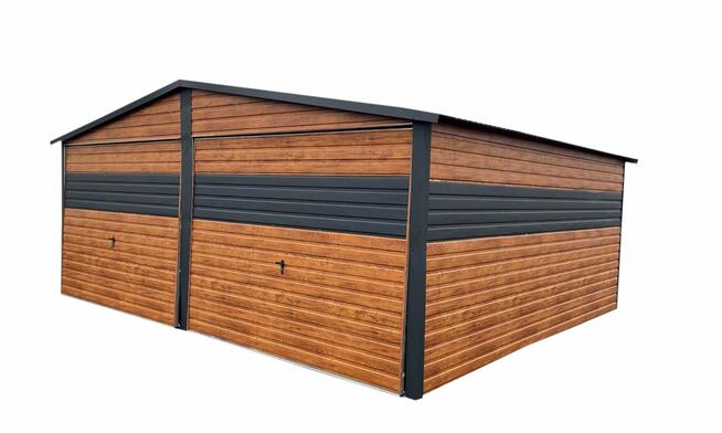 Garaż Blaszany drewnopodobny 6x6m