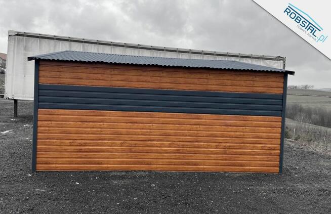Garaż Blaszany drewnopodobny 6x6m