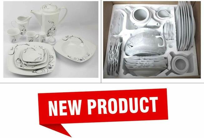 Duży zestaw obiadowo-kawowy -57 elementów