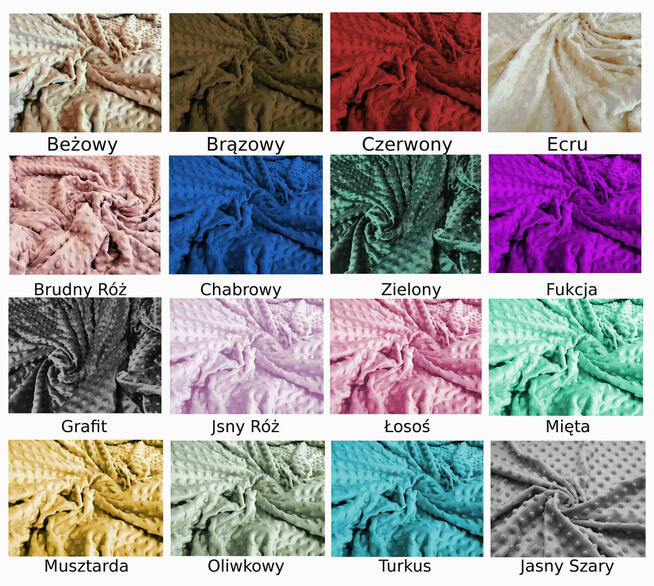 Poszewka 40x40 powłoczka POLAR MINKY kuleczki WYBÓR KOLORU