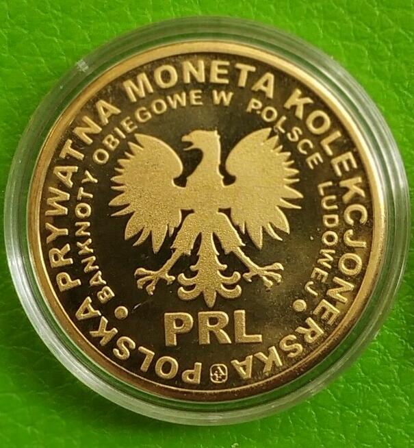 Moneta z Banknotem PRL 100 200 , 5000 , 1000 Miedź PLATYNOWA