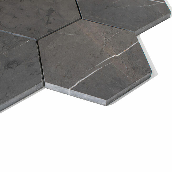 Mozaika Hexagon L z marmuru Armani Brown, szczotka