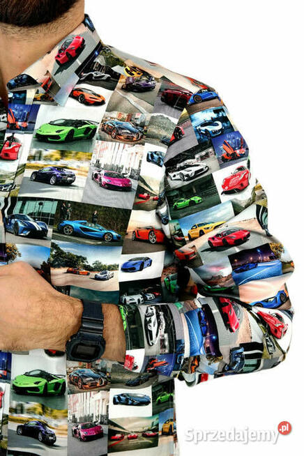 DANIEL BESSI Koszula Męska Fb028 Super AUTA, Samochody L 41