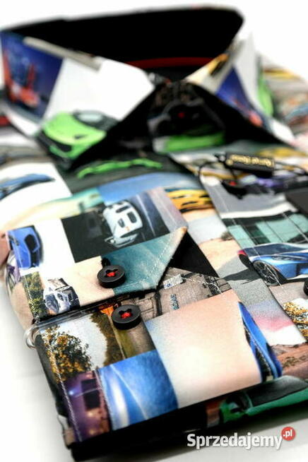 DANIEL BESSI Koszula Męska Fb028 Super AUTA, Samochody L 41