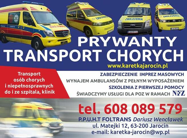 Transport chorych Jarocin karetka ambulans