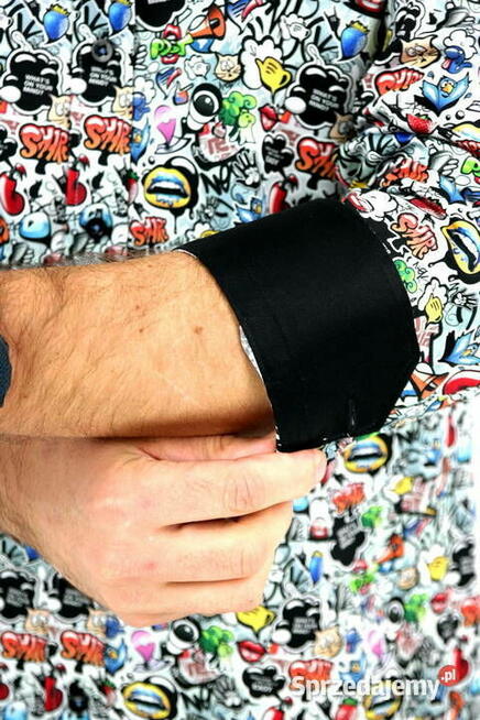 DANIEL BESSI Koszula Męska Fb079 Kolorowa, Komiks, Emotki