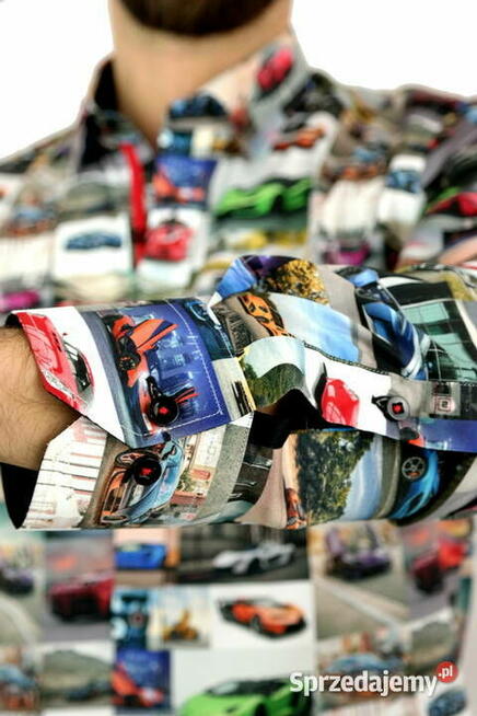 DANIEL BESSI Koszula Męska Fb028 Super AUTA, Samochody L 41