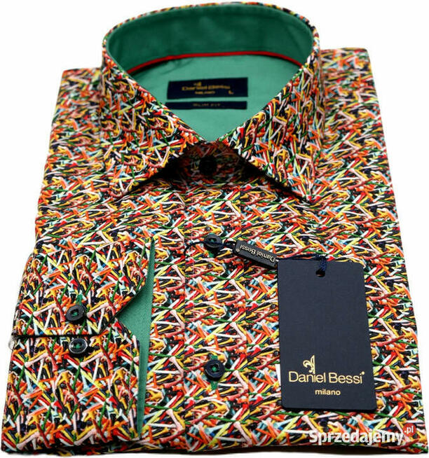 DANIEL BESSI Koszula Męska Fb033 Kolorowa Wesoła różne rozm.