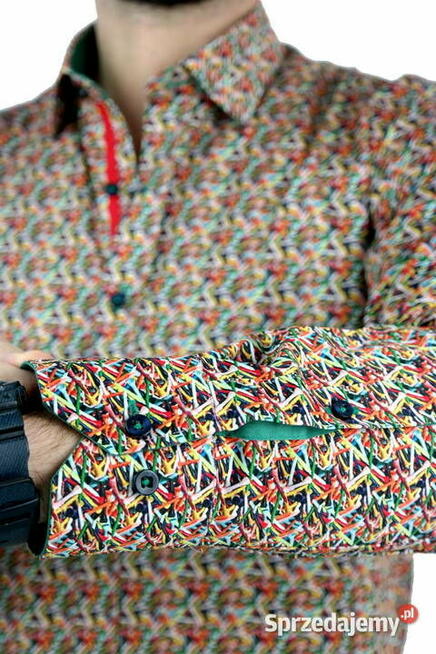 DANIEL BESSI Koszula Męska Fb033 Kolorowa Wesoła różne rozm.