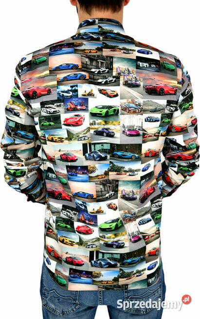 DANIEL BESSI Koszula Męska Fb028 Super AUTA, Samochody L 41