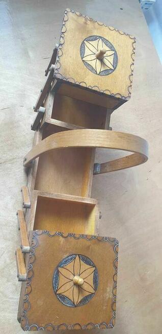 Kuferek drewniany rozkładany z PRL