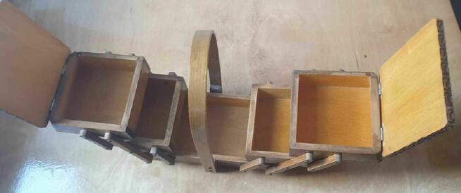 Kuferek drewniany rozkładany z PRL