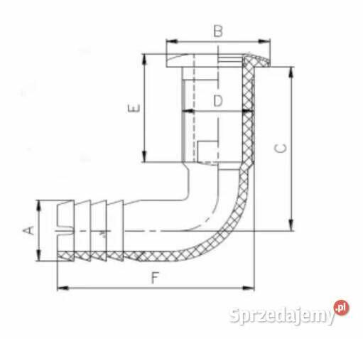 PRZEJŚCIE BURTOEW KĄTOWE 1 1/4" X 32 MM