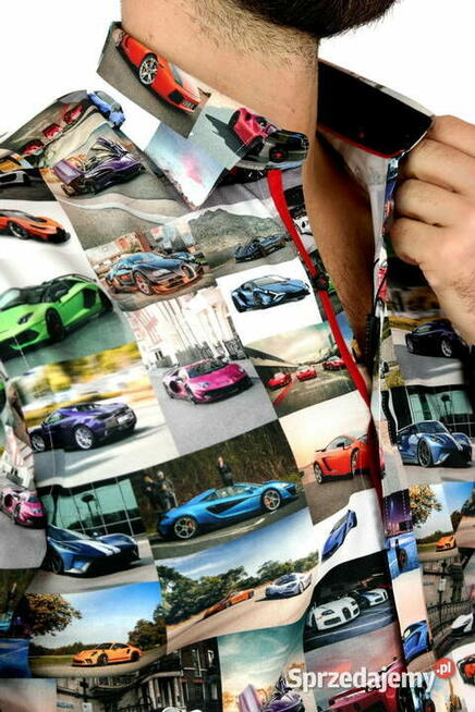 DANIEL BESSI Koszula Męska Fb028 Super AUTA, Samochody L 41