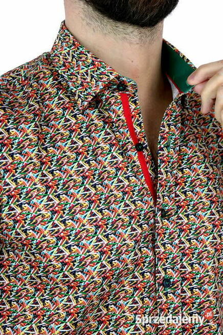 DANIEL BESSI Koszula Męska Fb033 Kolorowa Wesoła różne rozm.