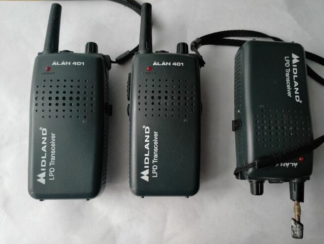 Dwie Krótkofalówki walkie talkie Midland ALAN 401 LPD.